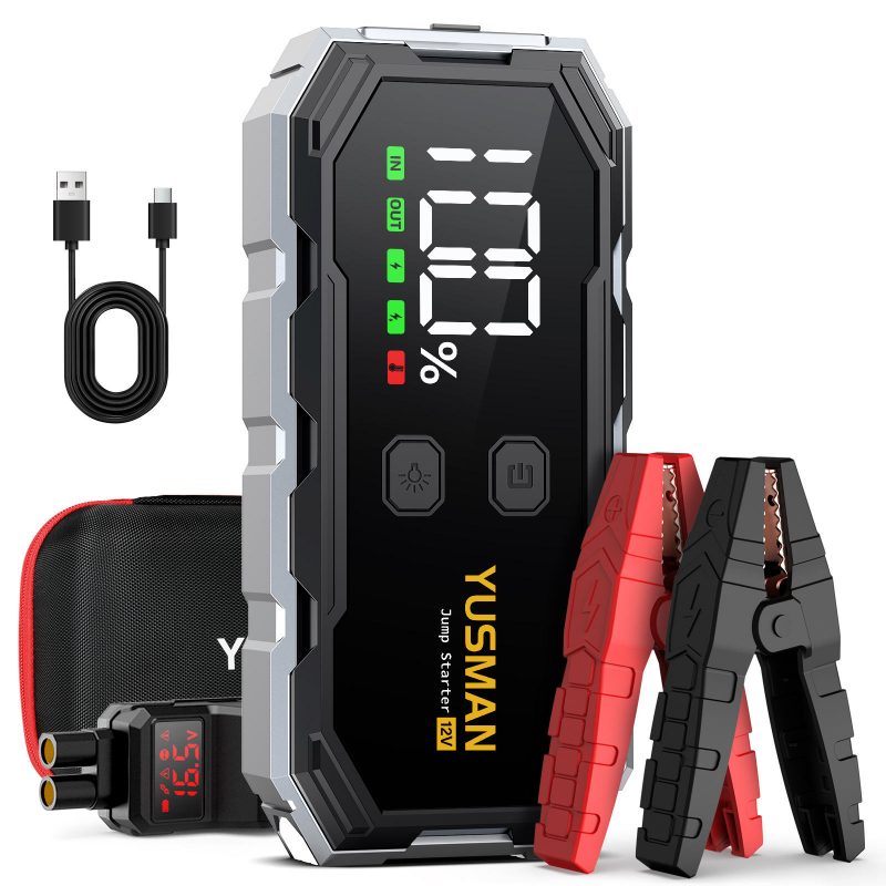 YUSMAN Mini Jump Starter with Cable and LED Light