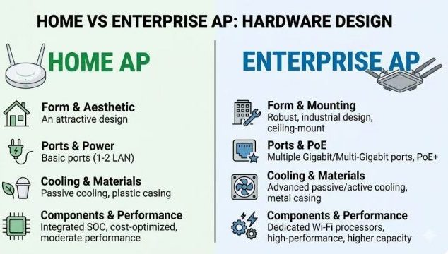 Home vs Enterprise Wireless AP: Hardware Design Differences