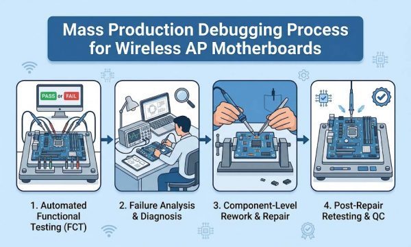 Mass Production Debugging Process for Wireless AP Motherboards