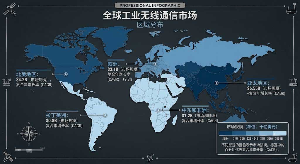 全球工业无线市场区域分布