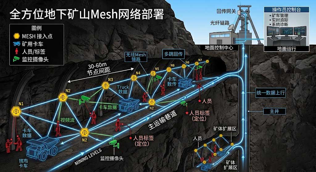 地下采矿Mesh网络