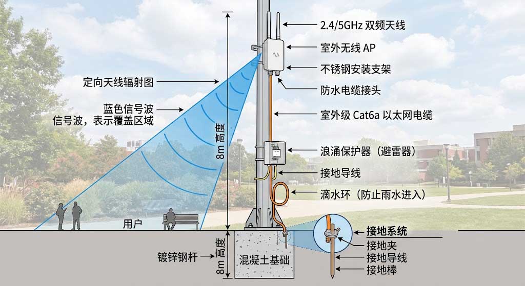 室外 AP 部署示意图