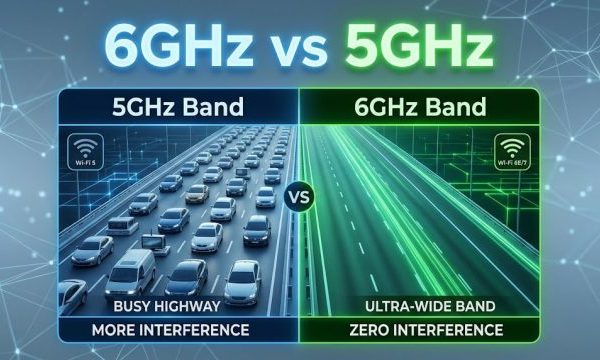 Industrial Wireless Bridge Band Selection Guide: 6GHz vs 5GHz Deep Dive (600MHz Spectrum Advantage)