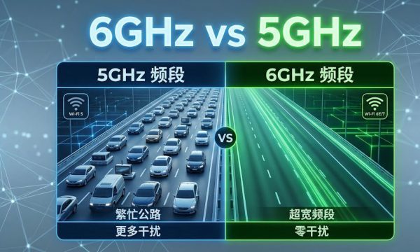 6GHz vs 5GHz 6GHz频谱优势 WiFi6工业无线网桥频段选择指南