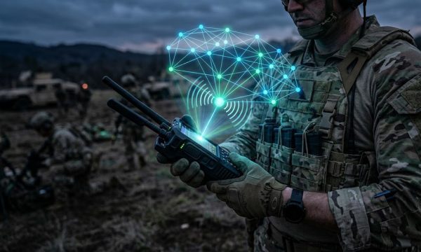 Handheld Ad-hoc Network Terminal: 1.4G Non-Line-of-Sight Individual-Soldier Mesh Penetration, 90Mbps