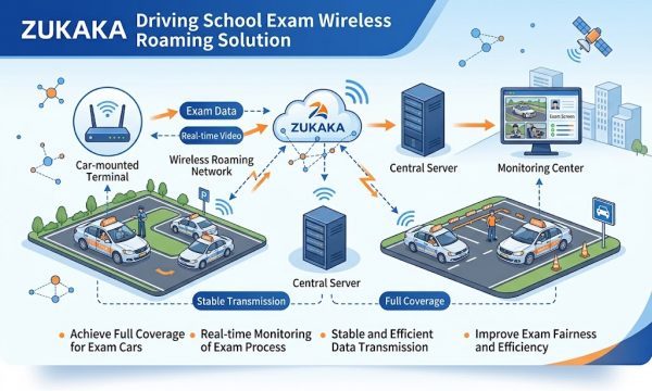 Driving School Exam Wireless Roaming: Zero-Loss Fast Handover for Road Test Routes