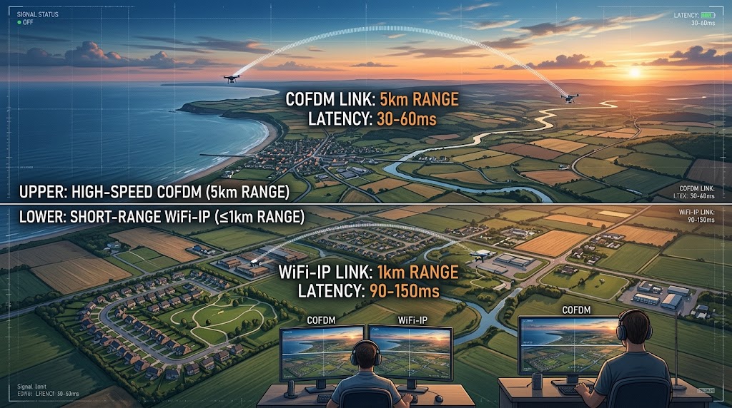UAV video transmission dual-solution comparison architecture 