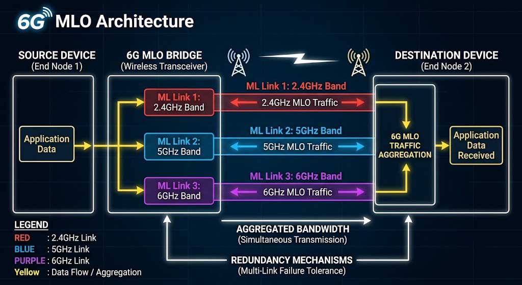 6G MLO Multi-Link Operation Architecture Diagram