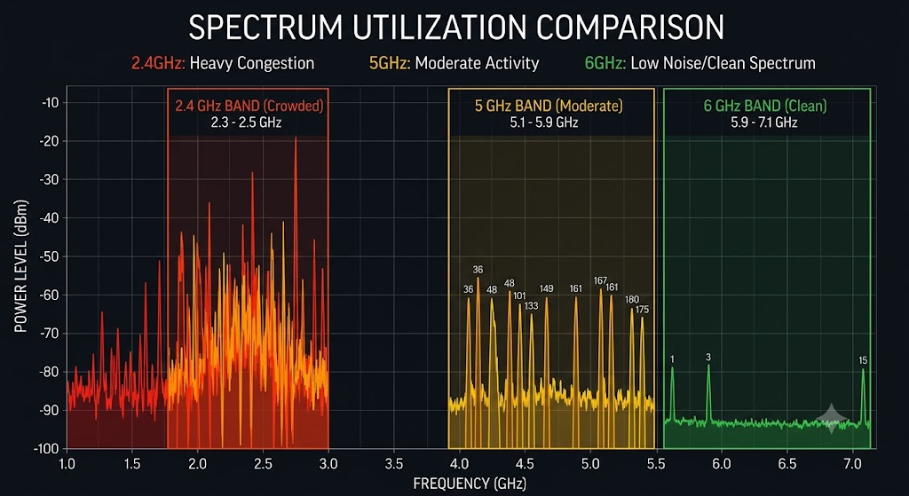 Comparison of 6GHz Frequency Band Spectrograms
