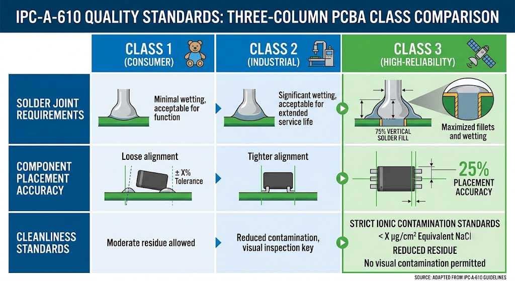 IPC-A-610 Class 3 Quality Standards
