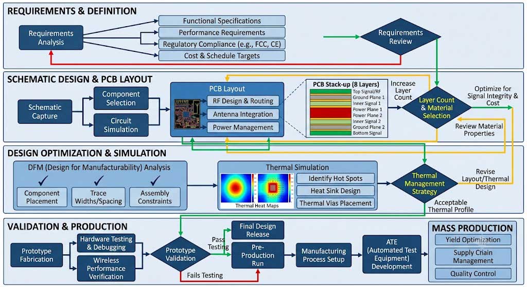Industrial Wireless PCBA Design Process Architecture