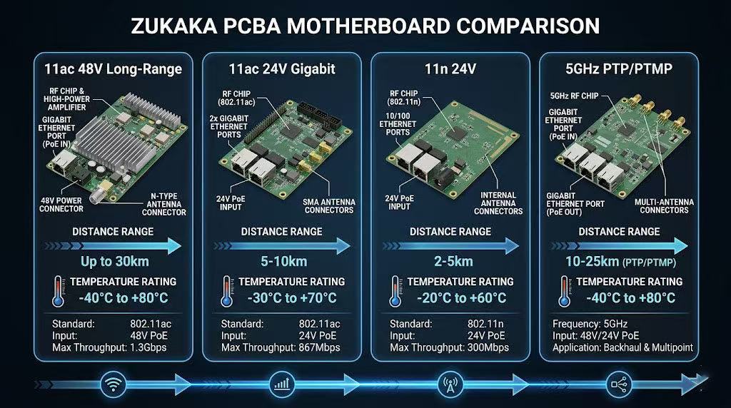 Oil Field Wireless Bridge PCBA Motherboard Comparison