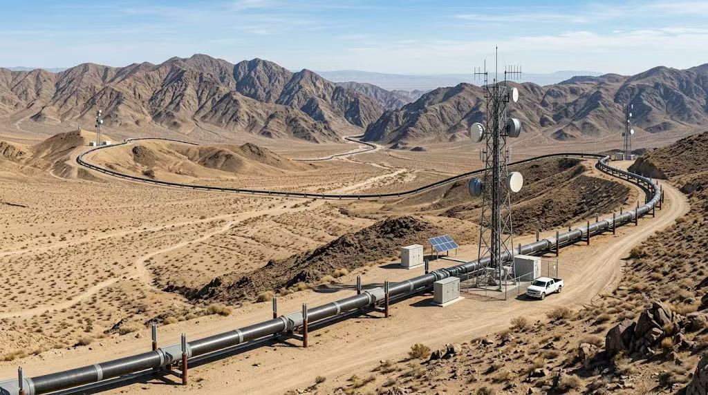 Oil Pipeline Inspection Wireless Communication Scene Overview
