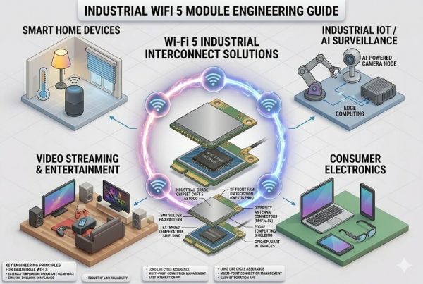 Industrial WiFi 5 Module for Logistics Park IoT – 802.11ac Dual Band Selectable High Speed Wireless Networking PCBA Solution